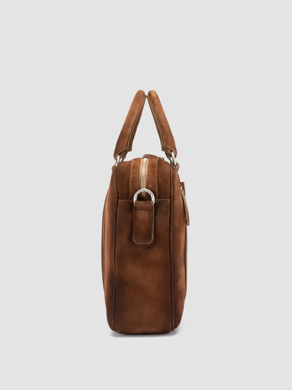 Sale Officine Creative QUENTIN 010 - Brown Suede Bag DARK BROWN