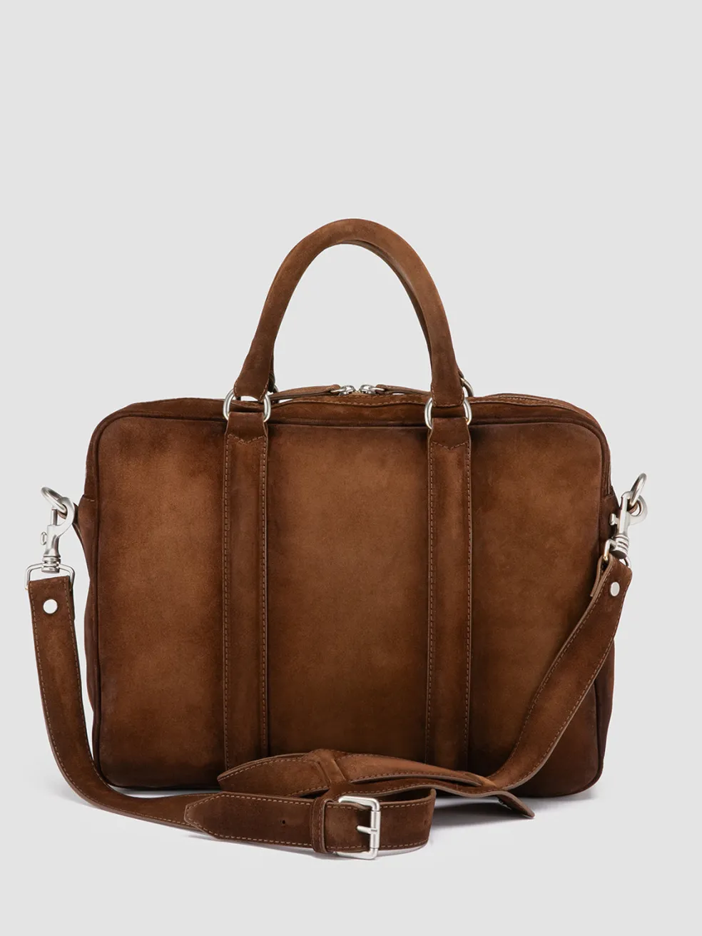 Sale Officine Creative QUENTIN 010 - Brown Suede Bag DARK BROWN