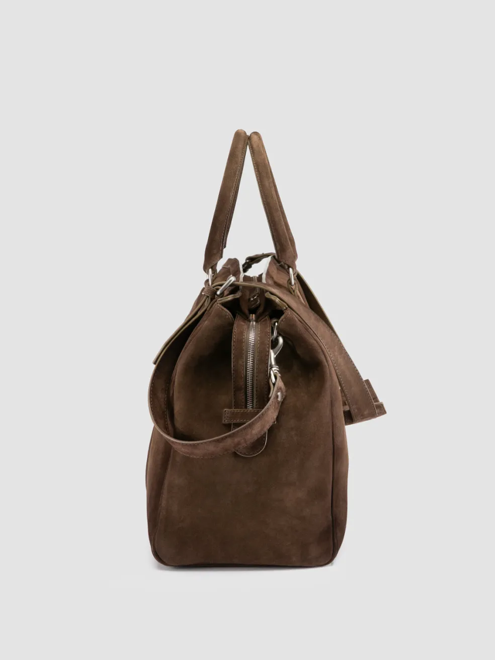 Outlet Officine Creative QUENTIN 009 - Brown Suede Bag OLIVE