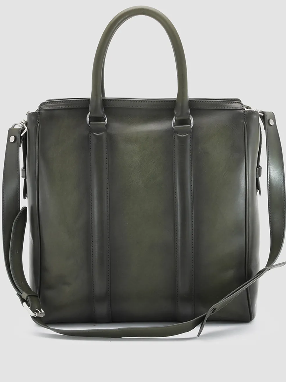 Clearance Officine Creative QUENTIN 02 - Green Leather Hand Bag DEPHTS