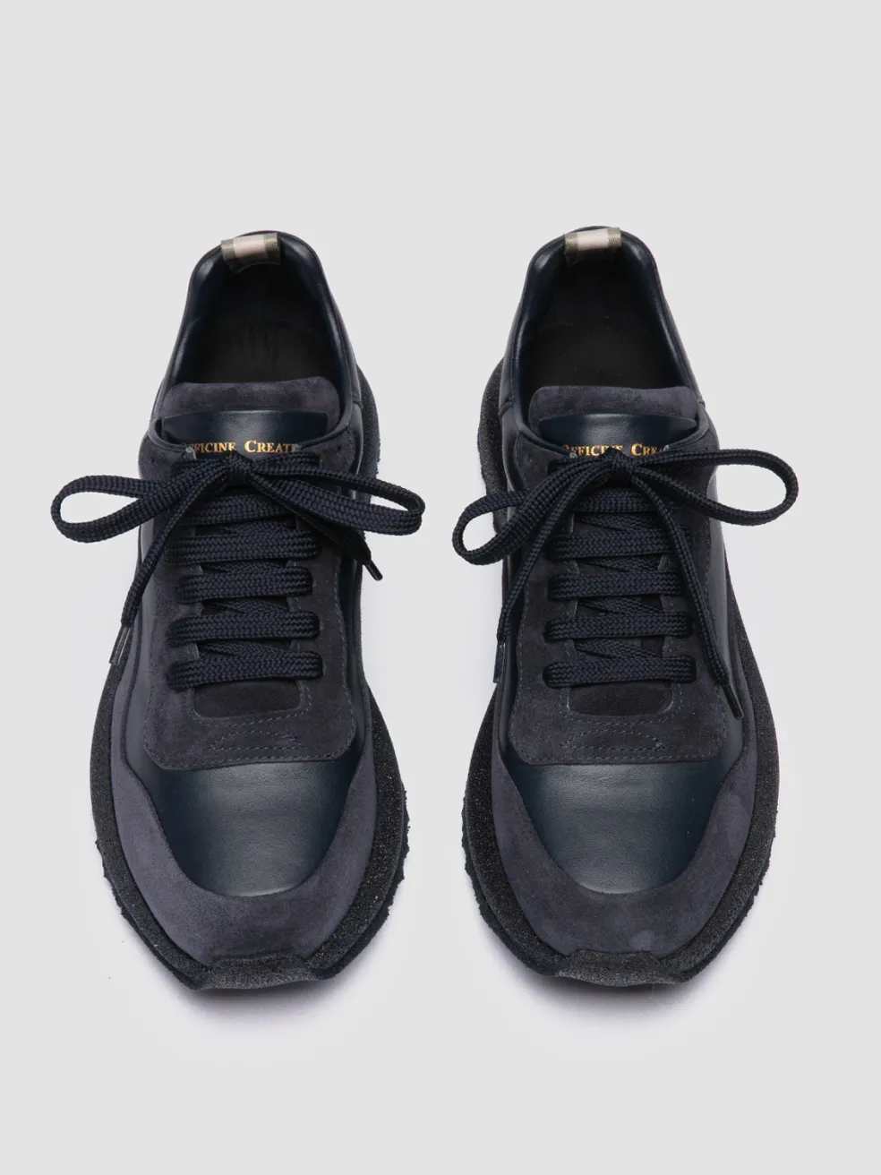 Best Officine Creative RACE RUBREX 101 - Blue Leather And Suede Low Top Sneakers BLU/BLU SCURO