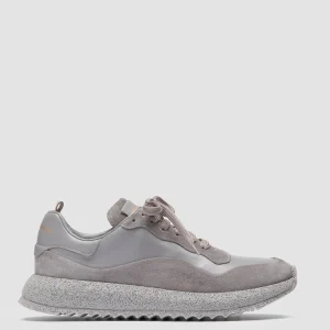 Best Sale Officine Creative RACE RUBREX 101 - Grey Leather And Suede Low Top Sneakers PIOMBO/CAVIAR