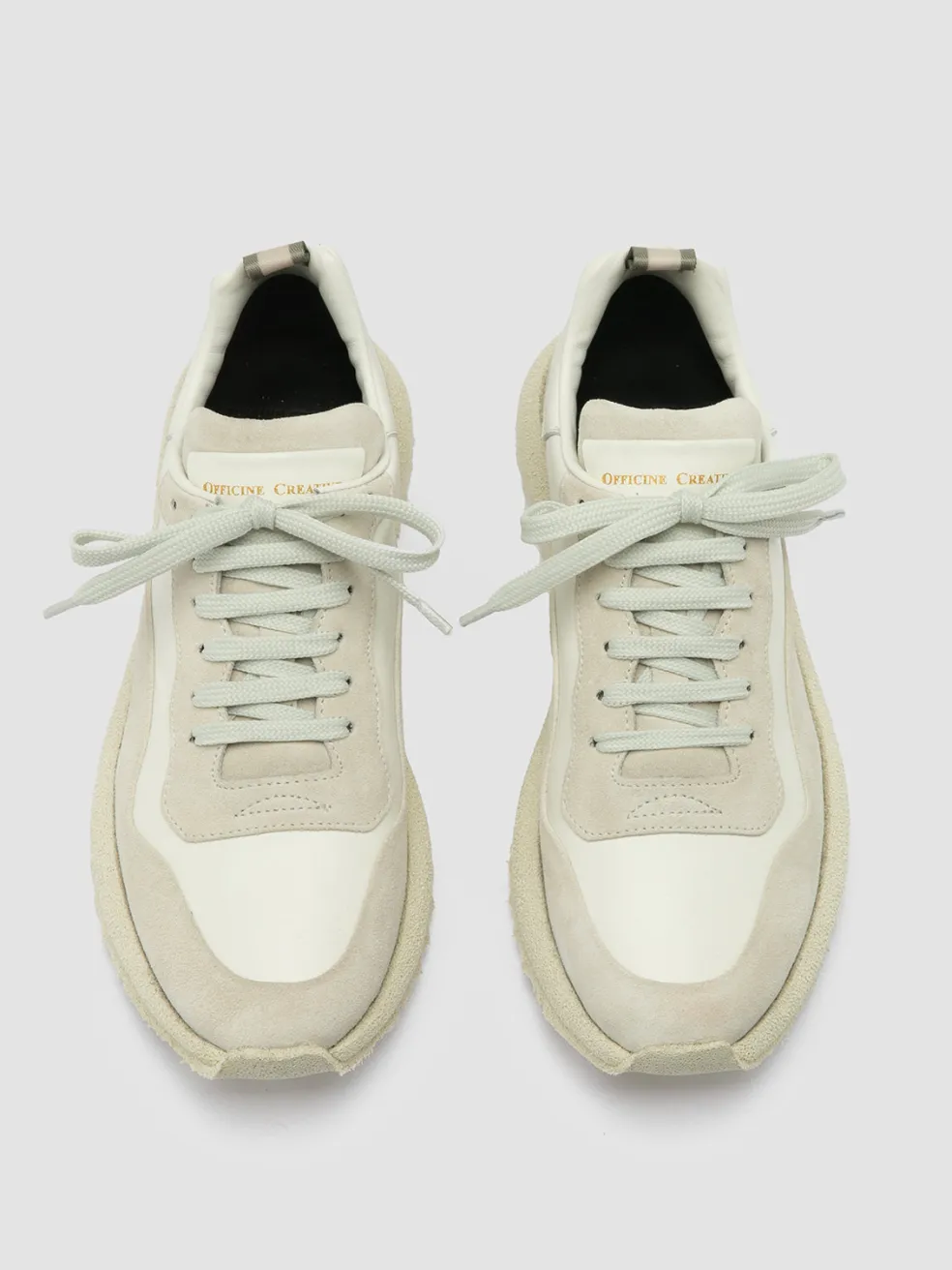Hot Officine Creative RACE RUBREX 101 - White Leather And Suede Low Top Sneakers OFF WHITE