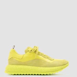 Shop Officine Creative RACE RUBREX 101 - Leather And Suede Low Top Sneakers YELLOW