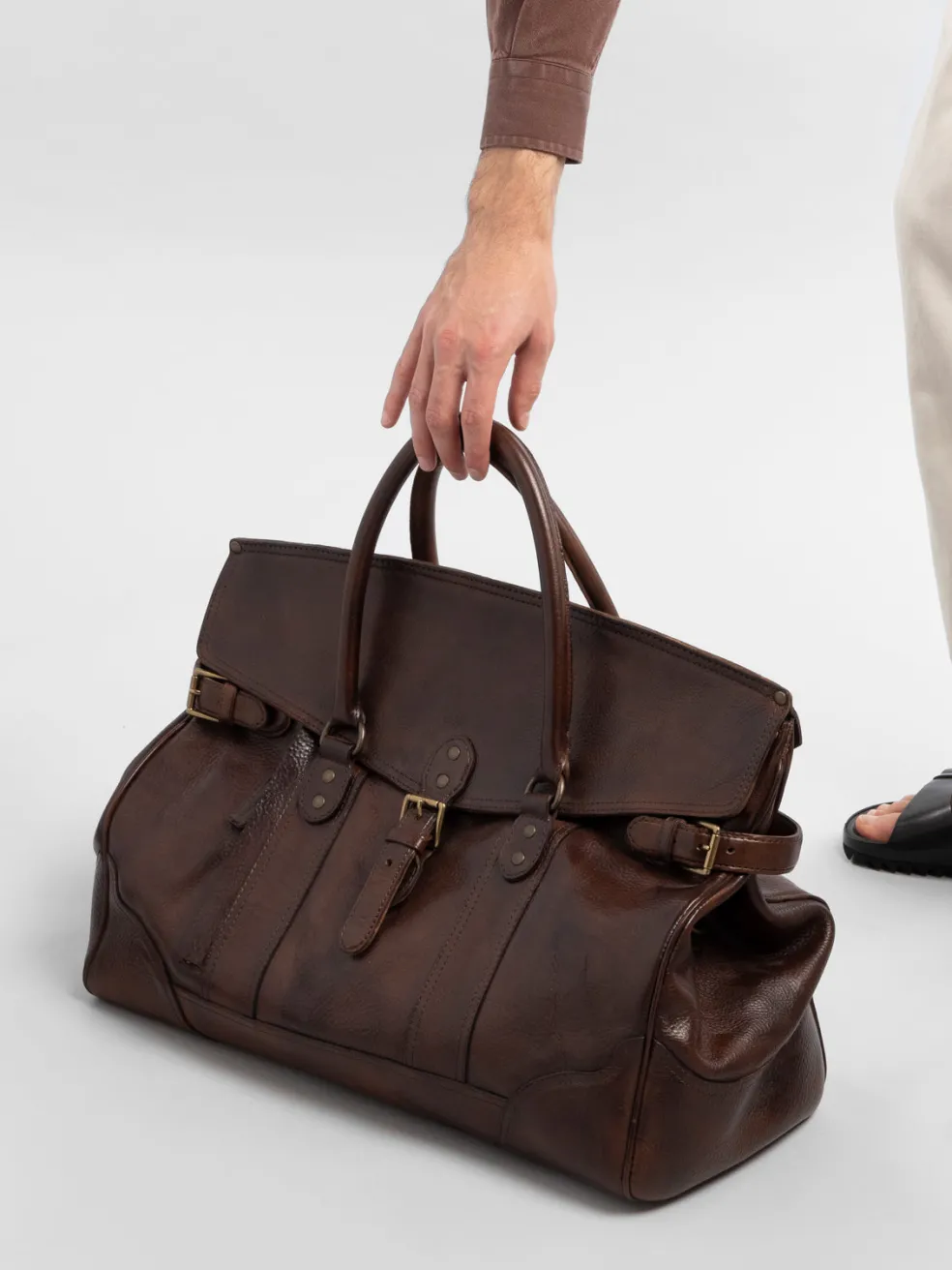 Outlet Officine Creative RARE 042 - Leather Weekender BLACK