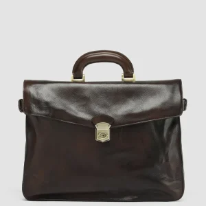 Cheap Officine Creative RARE 036 - Brown Leather Briefcase MORO