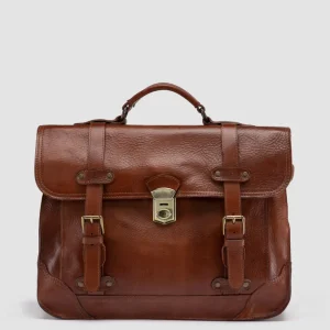 Shop Officine Creative RARE 040 - Leather Briefcase BROWN