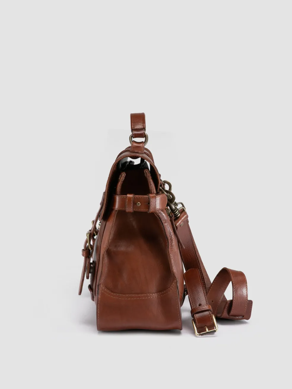 Shop Officine Creative RARE 040 - Leather Briefcase BROWN