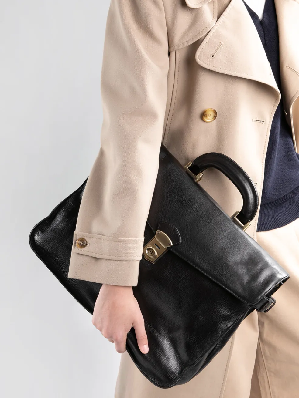 Cheap Officine Creative RARE 036 - Brown Leather Briefcase MORO