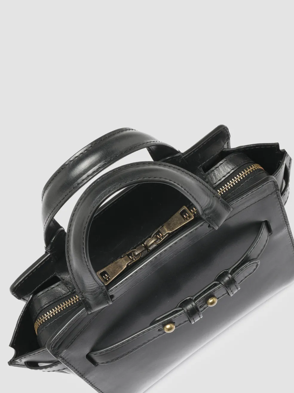 Outlet Officine Creative SADDLE 009 - Leather Hand Bag BLACK