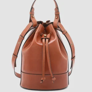 Outlet Officine Creative SADDLE 08 - Brown Leather Bucket Bag COTTO
