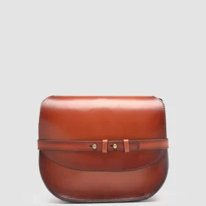 Best Sale Officine Creative SADDLE 011 - Brown Leather Crossbody Bag RHUM