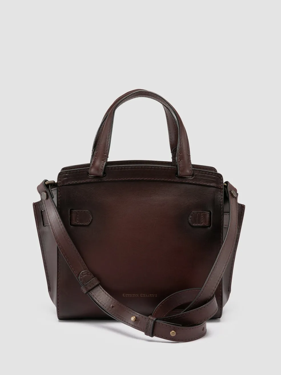 Flash Sale Officine Creative SADDLE 009 - Brown Leather Hand Bag TRUFFLE
