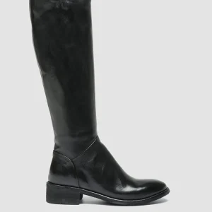 New Officine Creative SELINE 021 - Zipped Leather Boots BLACK