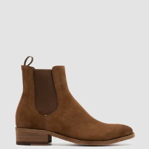 Outlet Officine Creative SELINE 029 - Brown Suede Chelsea Boots DARK BROWN