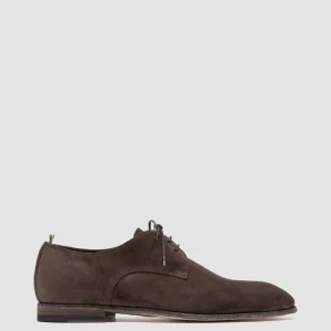 Online Officine Creative SOLITUDE 002 - Brown Suede Derby Shoes TESTA DI MORO