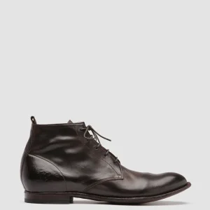 Cheap Officine Creative STEREO 004 - Brown Leather Ankle Boots TESTA DI MORO
