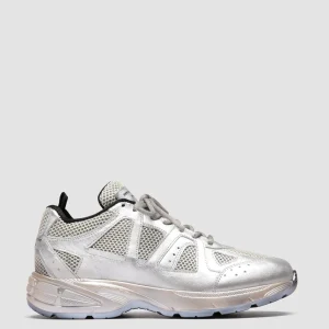 Cheap Officine Creative SUPURBIA 101 - Metallic Leather & Mesh Low Top Sneakers ARGENTO                                           