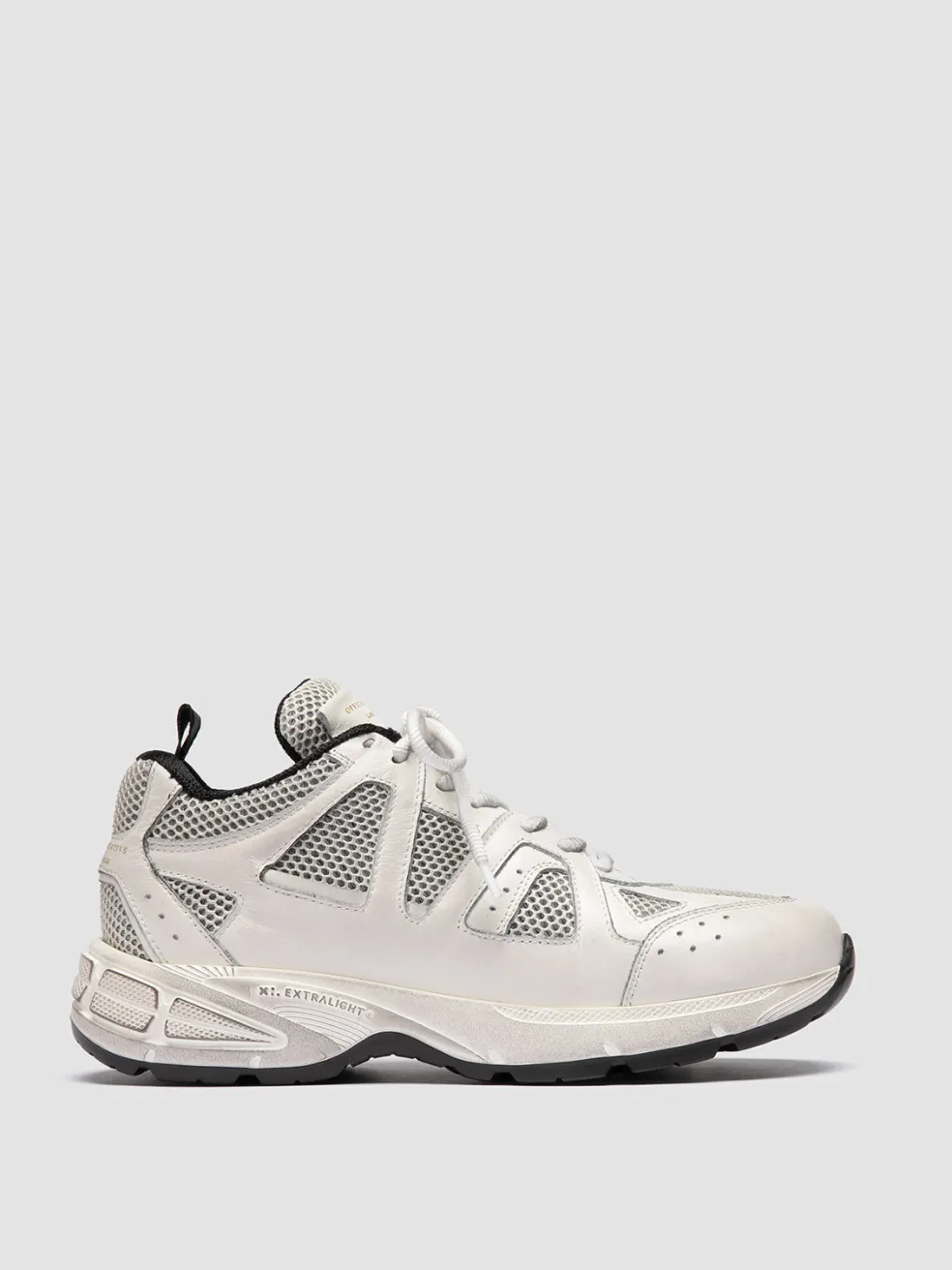 Store Officine Creative SUPURBIA 101 - White Leather & Mesh Low Top Sneakers BURRO