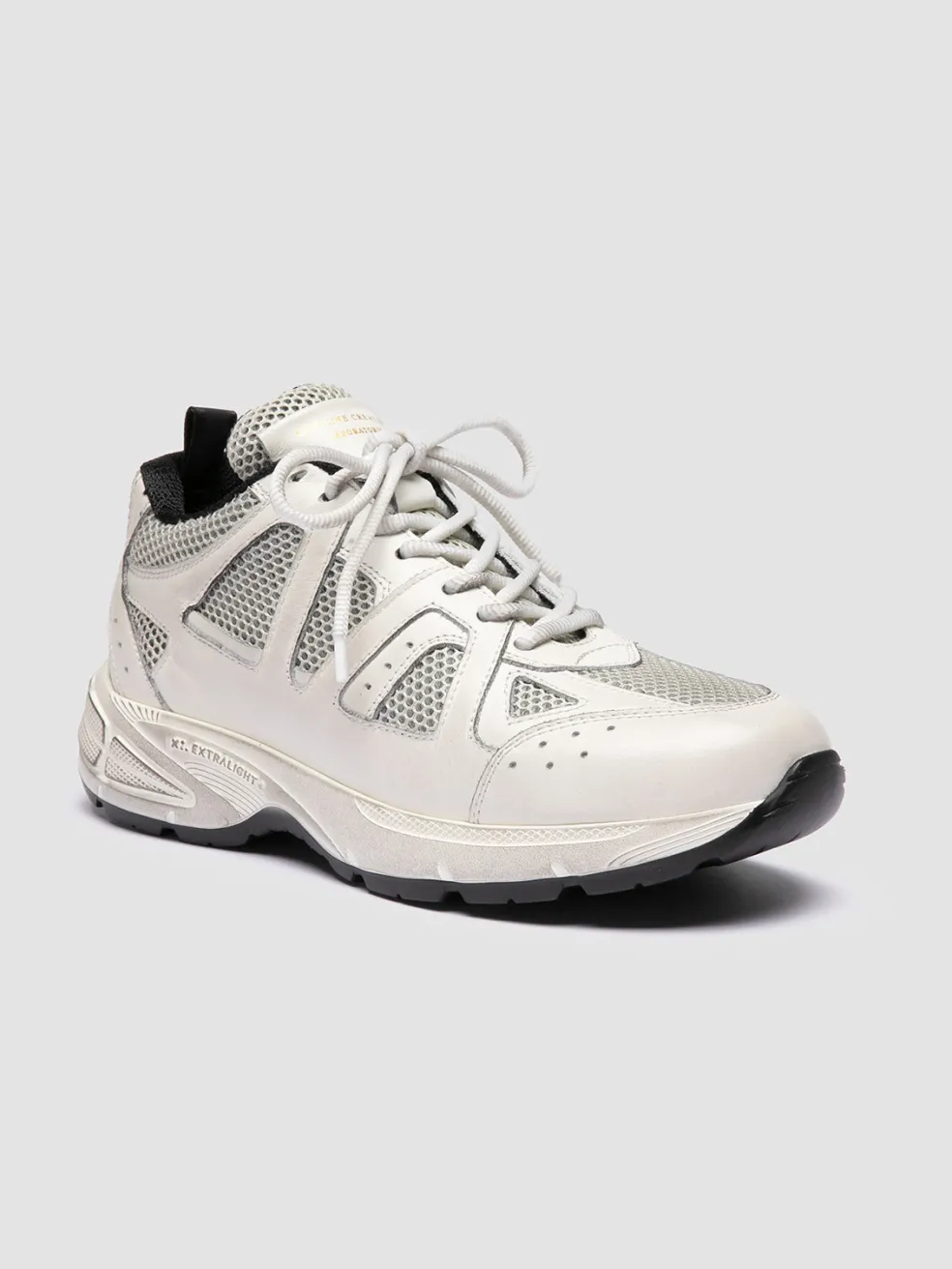 Store Officine Creative SUPURBIA 101 - White Leather & Mesh Low Top Sneakers BURRO