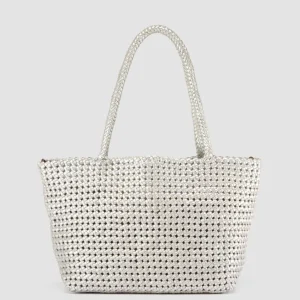 Flash Sale Officine Creative SUSAN 009 - Woven Leather Shoulder Bag SILVER