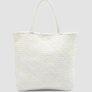 Hot Officine Creative SUSAN 01 Woven - White Leather Tote Bag OFF WHITE