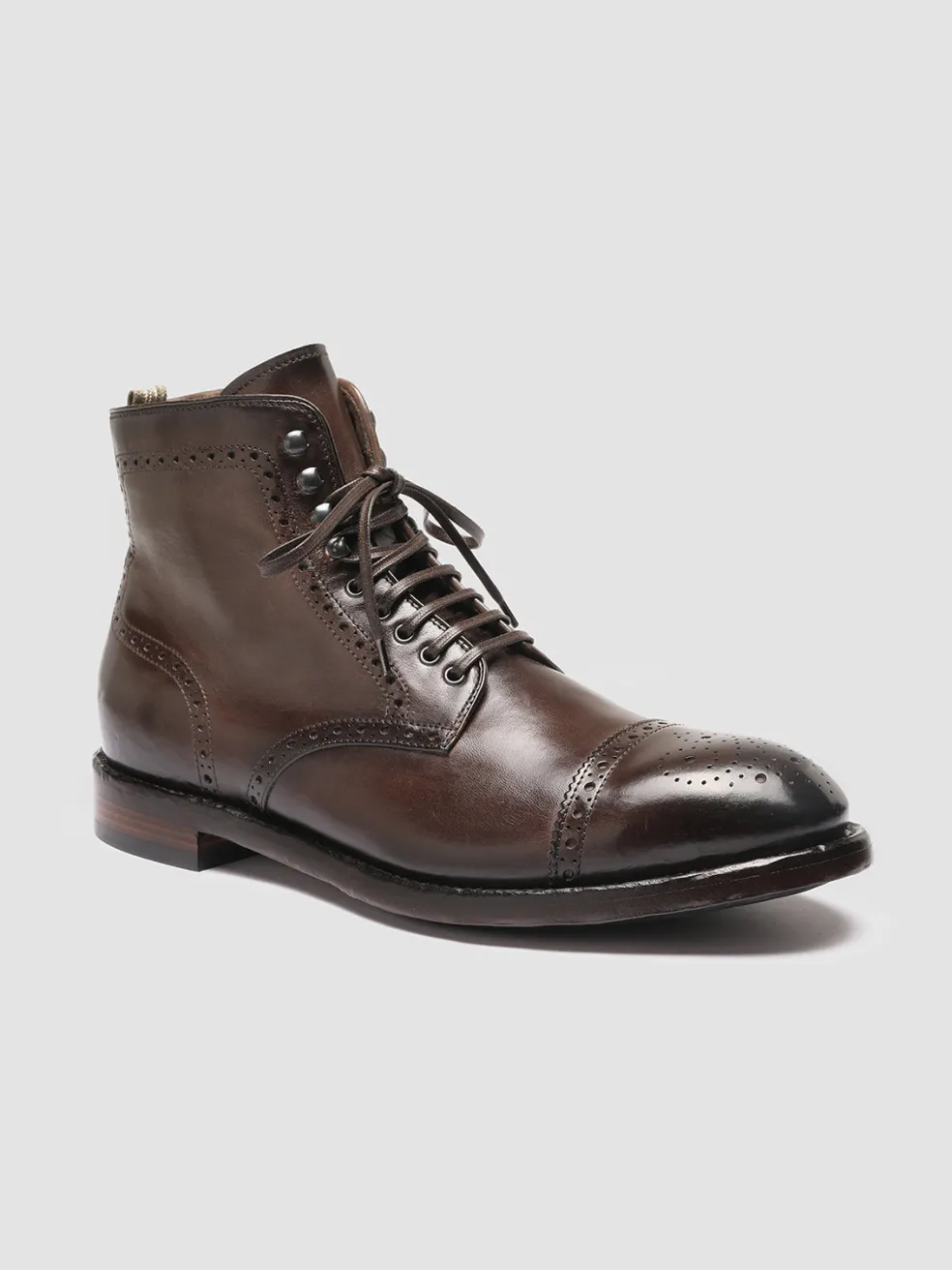 Cheap Officine Creative TEMPLE 004 - Brown Leather Ankle Boots EBANO