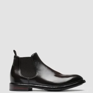 Shop Officine Creative TEMPLE 008 - Brown Leather Chelsea Boots EBANO