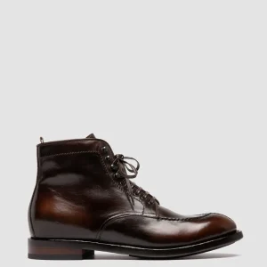 Online Officine Creative TEMPLE 006 - Brown Leather Lace-up Boots COFFEE/DARK BROWN