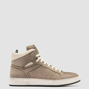 Sale Officine Creative THE ANSWER 004 - Taupe Leather And Suede High Top Sneakers TAUPE/WHITE