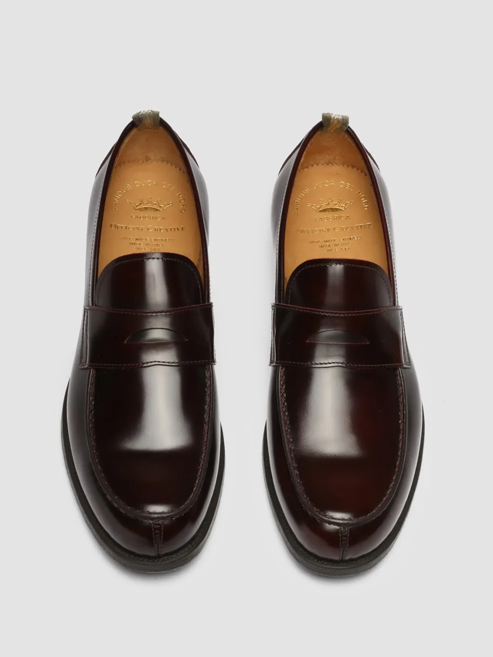 Sale Officine Creative VINE 001 - Leather Loafers BURGUNDY
